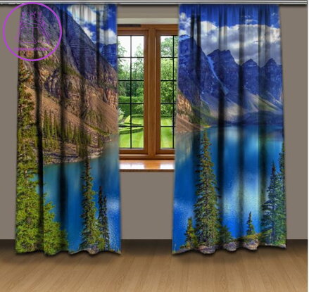 Závěsy 3D dekorační 2x140x250cm Jezero