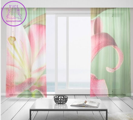 Záclony s 3D potiskem 2x150x250cm - Květ