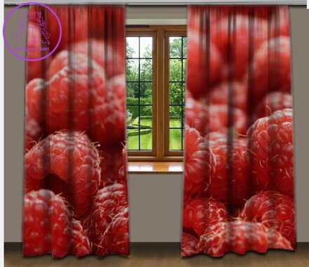 Zatemňovací závěsy black out 3D efekt 2x130x250cm - Maliny
