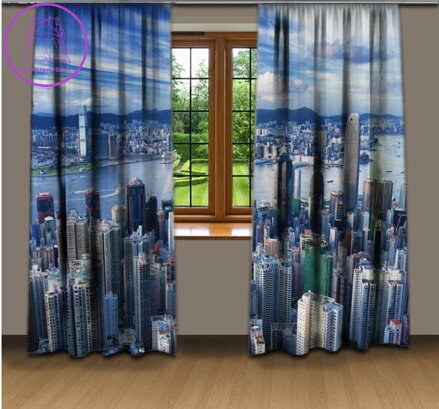 Závěsy 3D dekorační 2x140x250cm New York