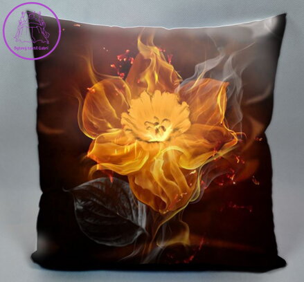 Fotopolštářek s efektem 3D - Ohnivá kytka 40x40cm