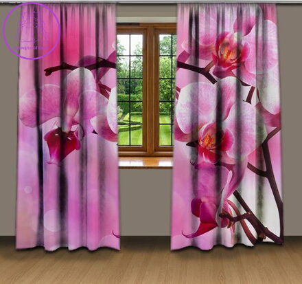 Zatemňovací závěsy black out 3D efekt 2x130x250cm - Orchidea