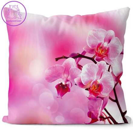  Fotopolštářek s 3D efektem 40x40cm - Růžová orchidej