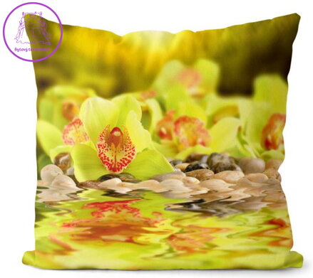 Fotopolštářek s efektem 3D - Zelená orchidej