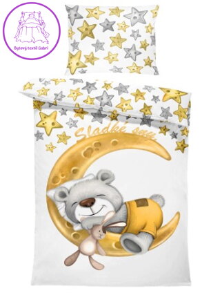 Povlečení Interlock pro miminka Sladké sny - bílé