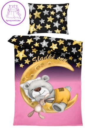 Povlečení Interlock pro miminka Sladké sny - růžové