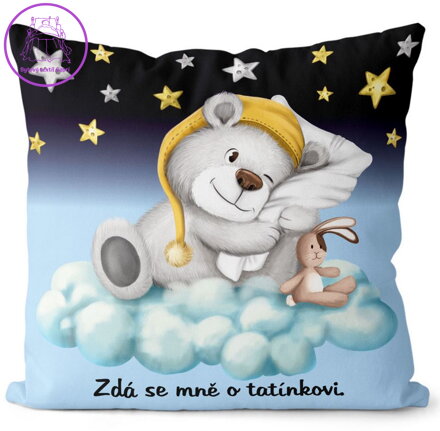 Polštářek Zdá se mně o tatínkovi – modrá