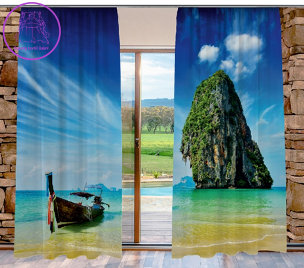 Závěsy 3D dekorační 2x140x250cm Thailand