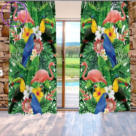 Závěsy 3D dekorační 2x140x250cm - Tropical