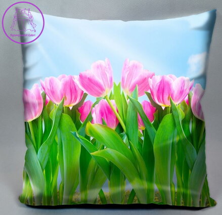 Fotopolštářek s efektem 3D - Tulipány 40x40cm