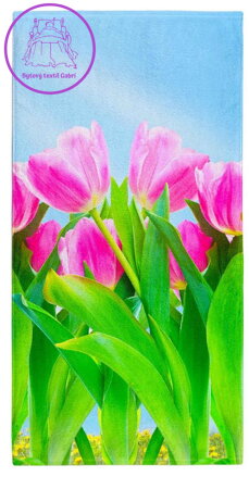 Osuška s potiskem 70x140cm - Tulipány