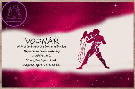 Prostírání Vodnář (21.1. - 20.2.) - červené