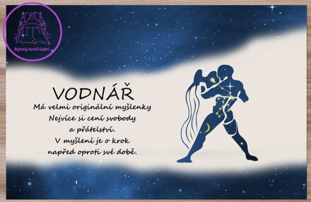 Prostírání Vodnář (21.1. - 20.2.) - modré