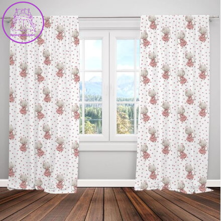 Zatemňovací závěsy tištěné black out 2x140x250cm - Kočička