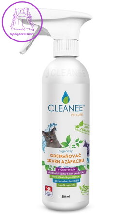 CLEANEE PET CARE EKO Odstraňovač skvrn a zápachu po domácích mazlíčcích s vůní levandule 500ml