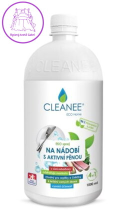 CLEANEE EKO Sprej na NÁDOBÍ s aktivní pěnou a vůní rebarbory 1 L