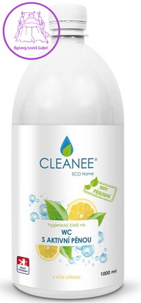 CLEANEE EKO hygienický čistič WC s aktivní pěnou s vůní citronu 1L
