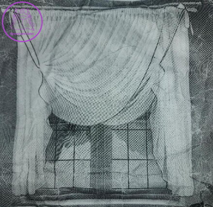 Voálová záclona kusová 560x150cm zelinkavá lemovka - MONA Skladem