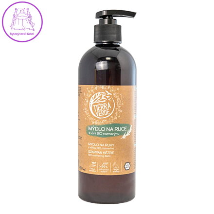 Tierra Verde – Tekuté mýdlo na ruce – BIO rozmarýn (TIERRA VERDE), 480 ml