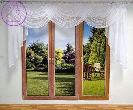 Voálová draperie 600x160cm bílá Fir-A11 ( více barev lemovek )