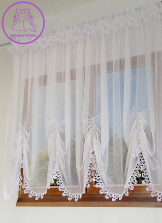 Voálová záclona s krajkou 350x157cm Fir-M014