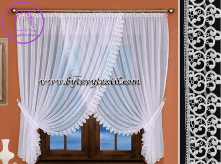 Voálová záclona s krajkou 400x160cm Fir-M78