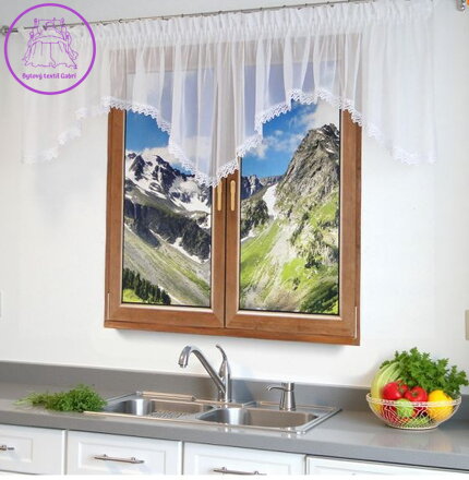 Draperie z bílého hladkého voálu 400x70cm Fir-N18