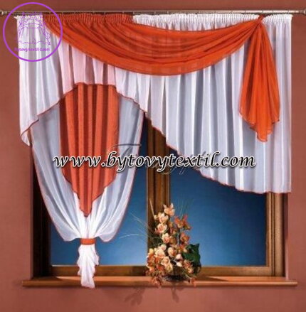 Voálová záclona komplet 350x175cm Fir-Paulina bordo