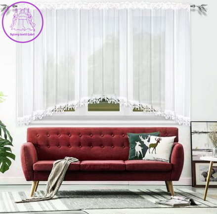Voálová záclona s krajkou 400x150cm Fir-S128