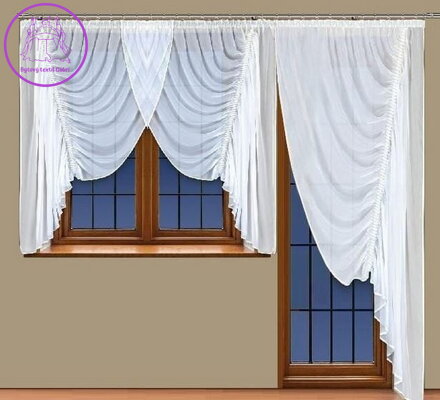 Balkonový luxusní voálový komplet 300x150cm + 200x250cm Fir-S37 ( Mnoho barev lemovek )