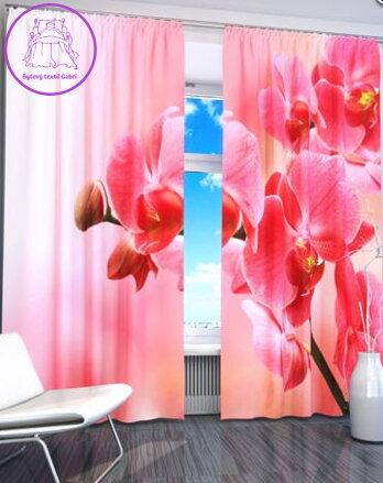 Black out závěsy 3D Orchidea 2x145x260cm