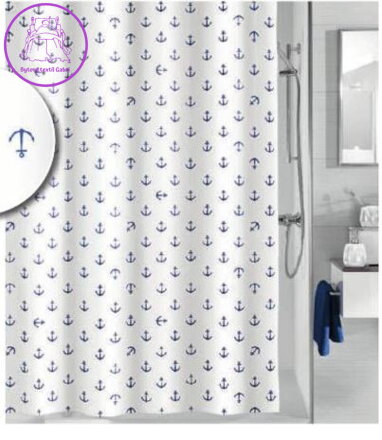  Koupelnový textilní závěs Anchor tmavě modrý ( více rozměrů ) 2022