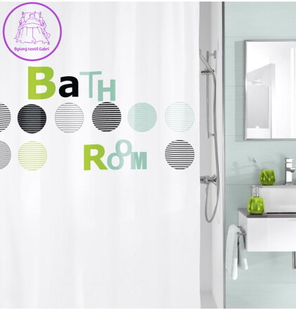 Koupelnový textilní závěs Bathroom 180x200cm mint 2024