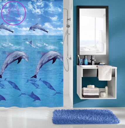 Koupelnový závěs Peva - Dolphin 180x200cm-2024