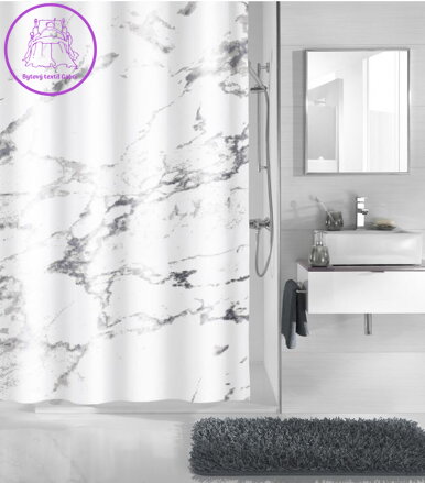 Koupelnový textilní závěs Marble 180x200cm antrazit ( více rozměrů ) 2024