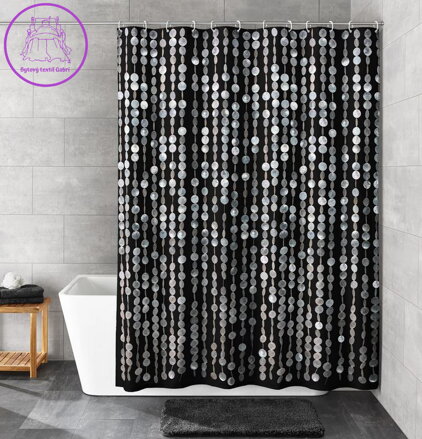Koupelnový textilní závěs EcoCare 180x200cm - Perla Schwarz 2026