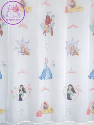 Metrážový dětský tištěný voál výška 180cm Lag-Princess 01-2025