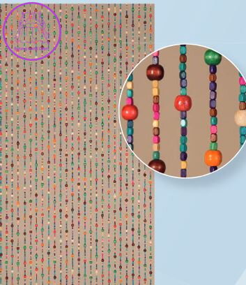 Dřevěný korálkový závěs do dveří 90x230cm - Colorful 2025