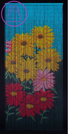 Bambusový dveřní závěs - Flowers 90x200cm 2025