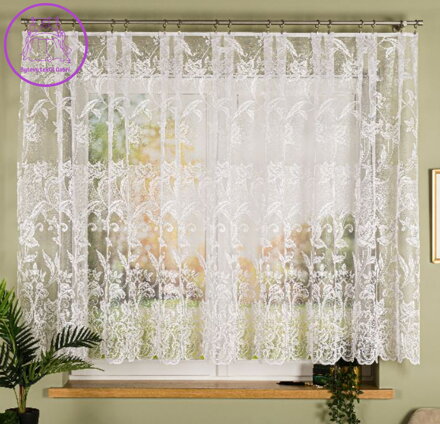 Metrážové záclony žakárové se vzorem bílé Gabri-049815-2026