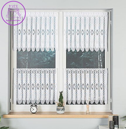 Metrážové vitrážky bílé panelové žakárové Gabri-107806 ( více rozměrů ) 