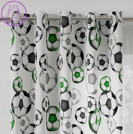 Metrážový dětský dekorační závěs tištěný šíře 140cm Gabri-D00051/OXF/003 Fotbal zelený 2023