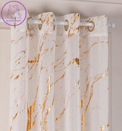 Záclona kusová se zlatým potiskem 140x250cm na kroužky Gabri-Marma 2026