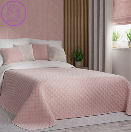 Přehoz na postel prošívaný Gabri - Velvi 014 jasně růžový ( více rozměrů )