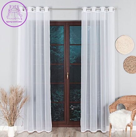 Záclona kusová voál bílá na kroužky 140x250cm Gabri-FG0002-2026