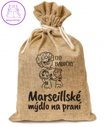 Marseillské mýdlo na praní vločky v jutovém pytlíku 