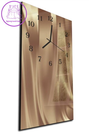 Nástěnné hodiny 30x60cm - Abstrakt měděná tkanina
