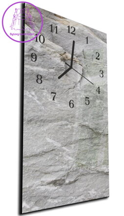 Nástěnné hodiny 30x60cm - Detail šedá kamenná zeď