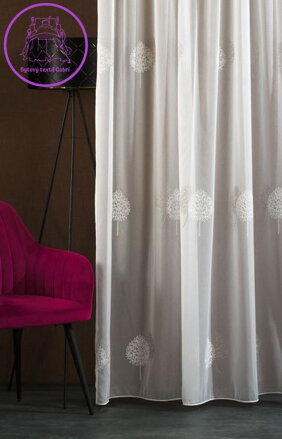 Metrážová záclona sable vyšívaná výška 295cm Mad-Irtis 04 gránit ( žulová )