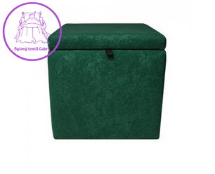 Taburet s úložným prostorem tkanina Suedine smaragdová 76 - více barev